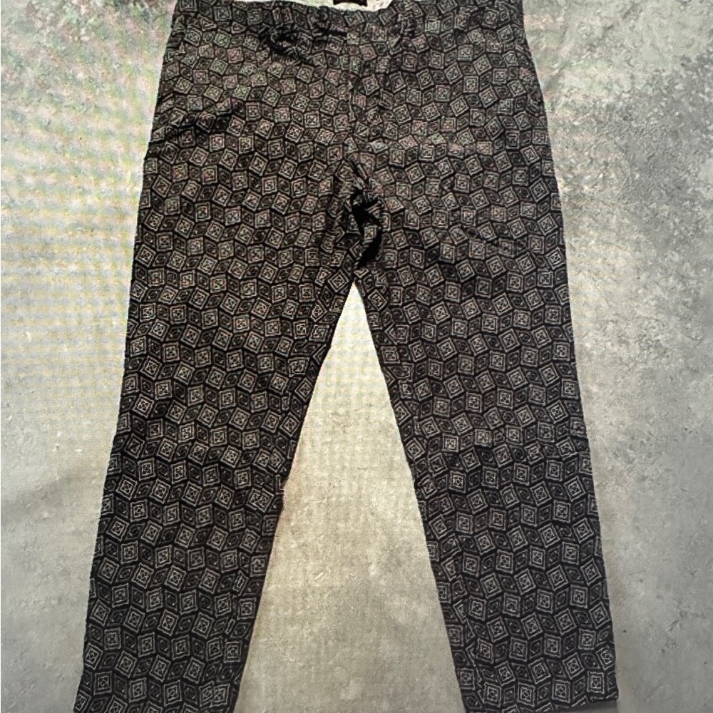 Banana Republic Black and Gray Geometric Print Chinos